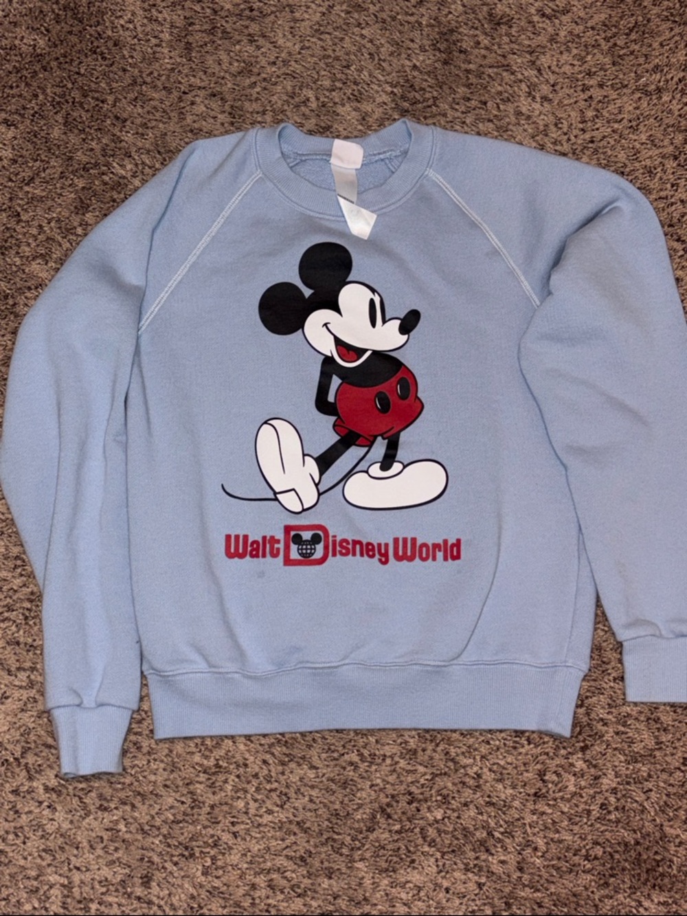 Walt Disneyworld Parks blue retro classic Mickey Mouse Sweatshirt XS 2023